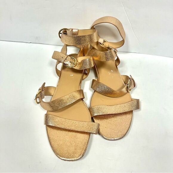 J crew gladiator rose gold sandals Sz 9 - Picture 2 of 5